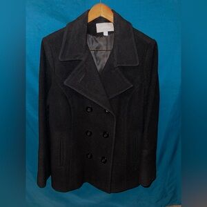 Women’s Black Wool Blend Peacoat